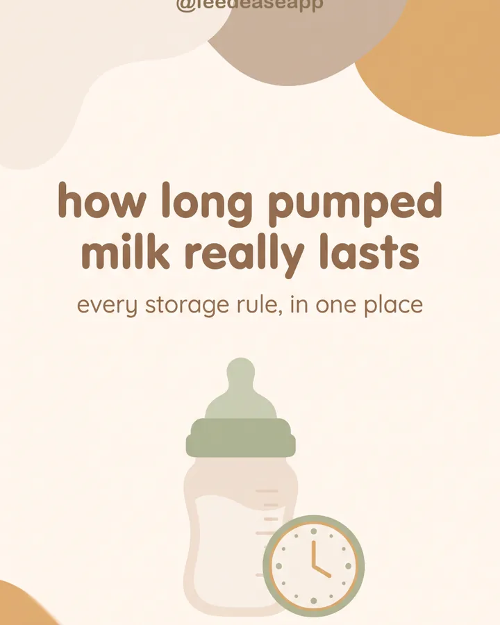 How long pumped breast milk lasts, storage chart cover